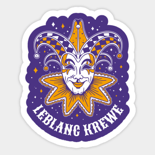 LeBlanc Krewe Colorful Mardi Gras Sticker